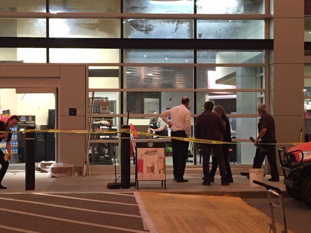 A car was deliberately crashed into a Safeway grocery store in Sherwood Park early Wednesday morning. Aug. 15, 2018.