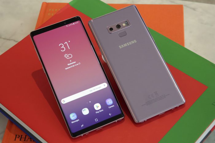 The Samsung Galaxy Note 9 is shown in this photo, in New York, Tuesday, Aug. 7, 2018.