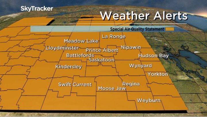 A special air quality statement is in place for most of Saskatchewan for Aug. 9, 2018.