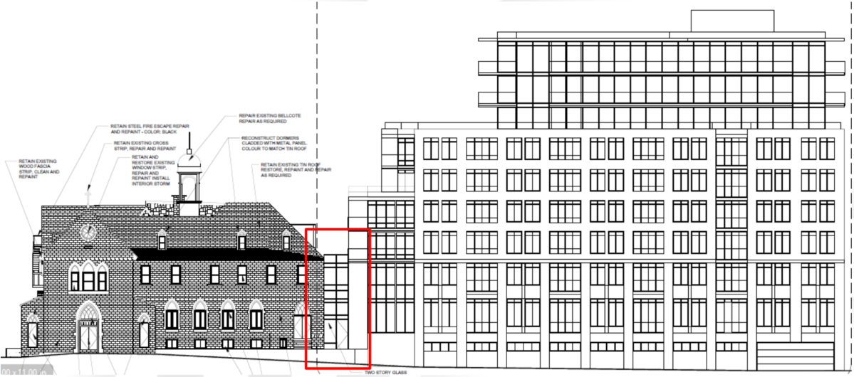 The developer has proposed several stepbacks on the west portion of the addition to build up to the nine storeys, but critics said the transition is still too abrupt and the addition too close to the original structure.
