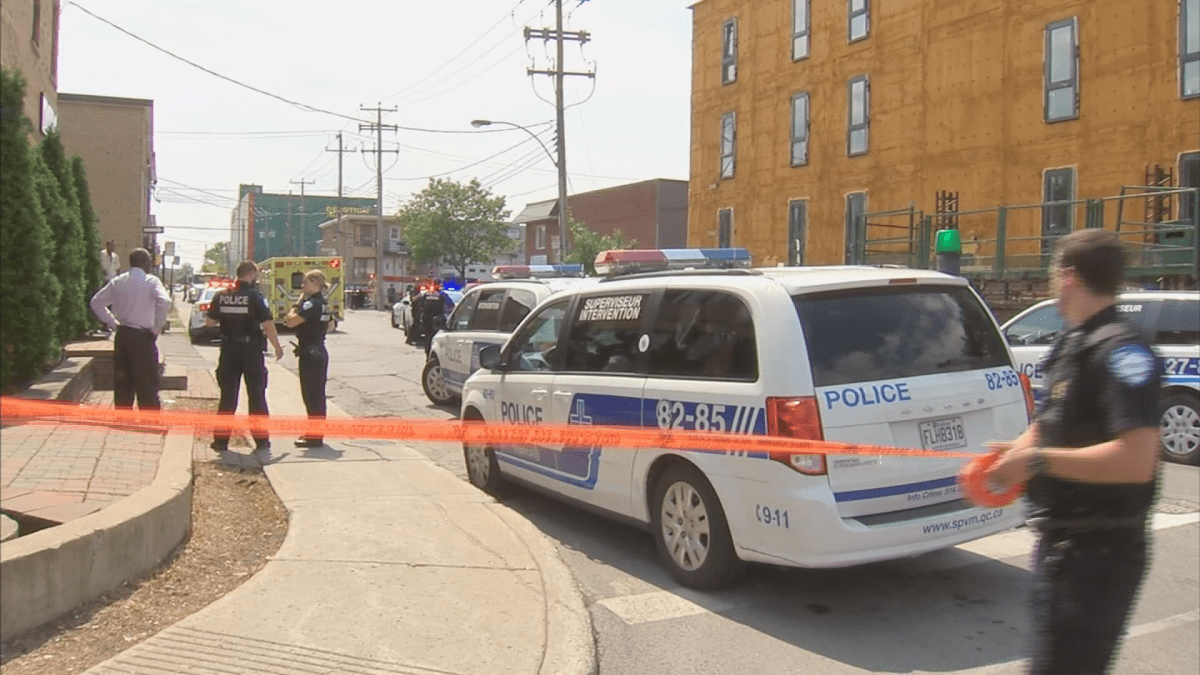 One suspect was struck by Montreal police gunfire in Saint-Michel Tuesday afternoon. August 7, 2018.