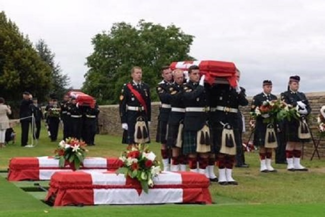 More than 100 years after they died, four Canadian soldiers were laid to rest in France Thursday morning.