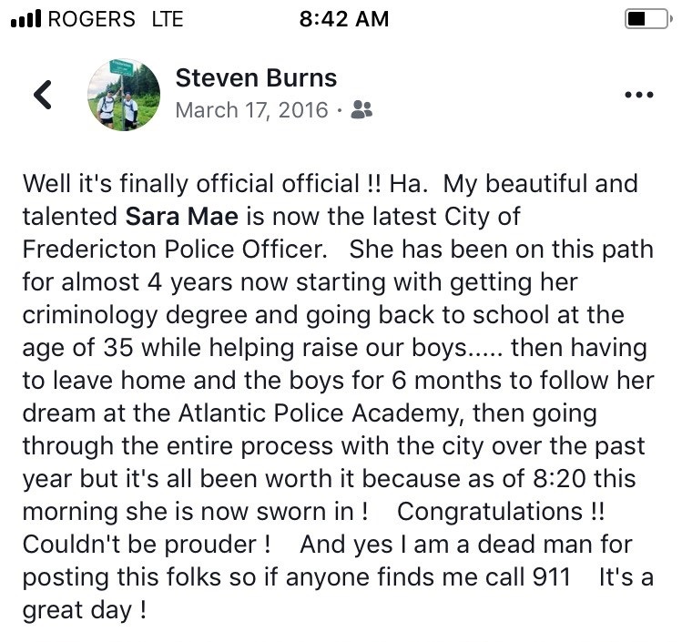 Const. Sara Mae Burns identified as victim of Fredericton shooting - image