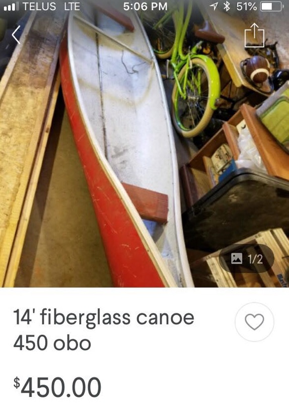 Members of the Nordale Accessible Nature Playground group believe their canoe was sold in this ad.