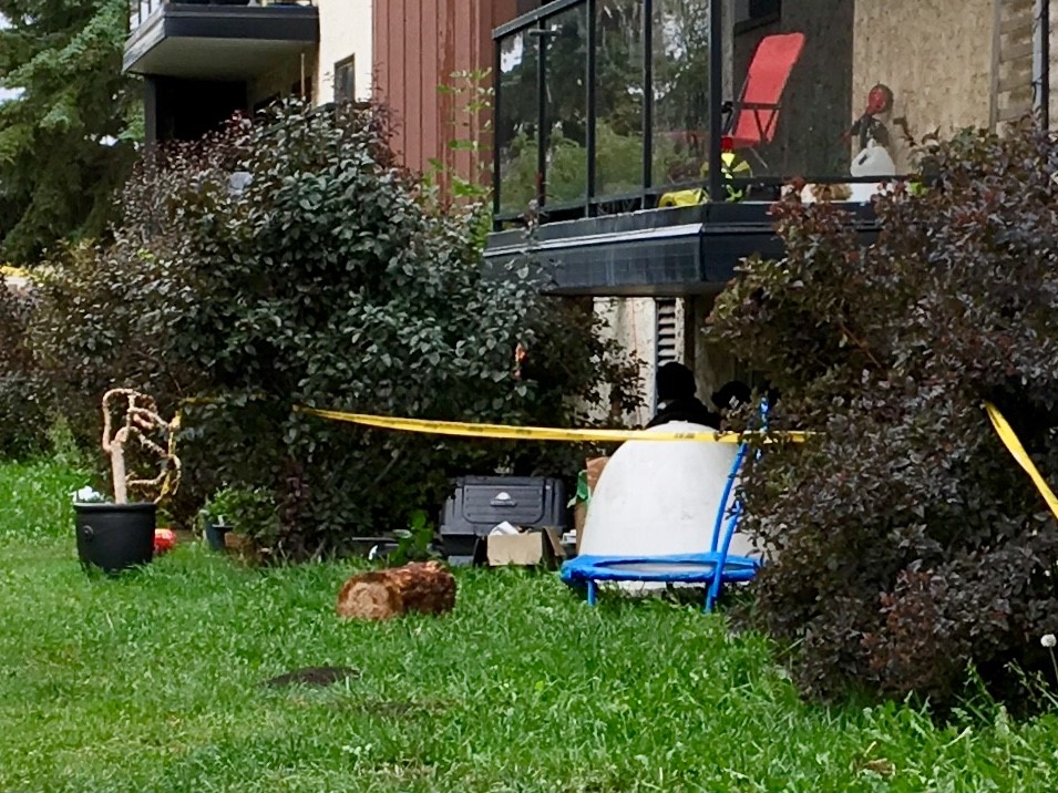 Police investigate an early morning shooting in south Edmonton Sunday.