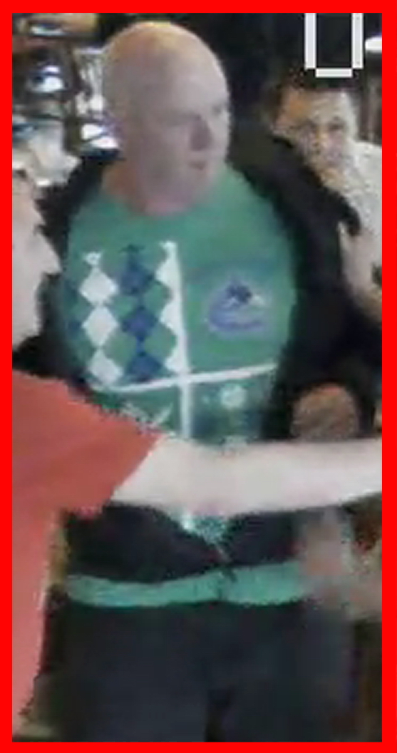 Police believe the suspect is a regular at the pub where the assault allegedly took place.