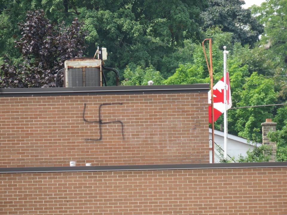 Graffiti at St. George's Public School as seen on Sunday, August 19, 2018.
