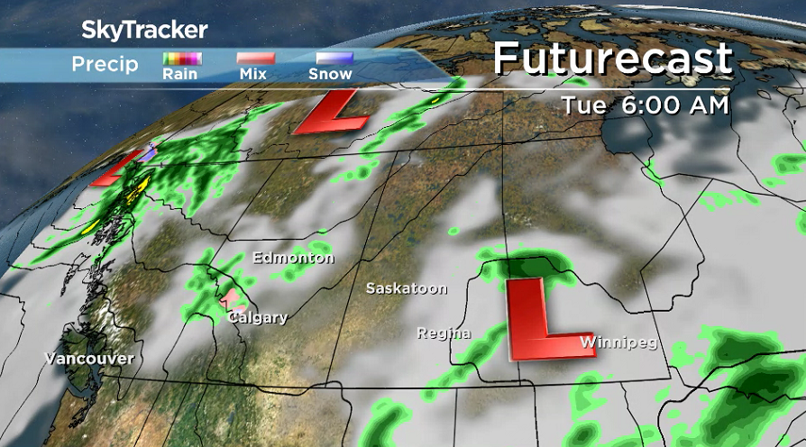The low pressure system that brought in the rain and clouds will slide out on Tuesday.