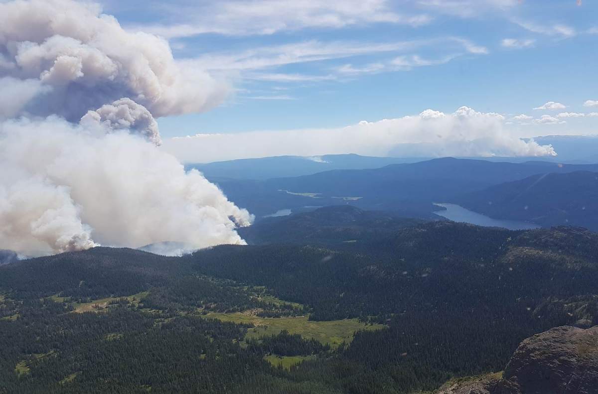 The Tweedsmuir Complex fire from the air. Courtesy of the B.C. Wildfire Service