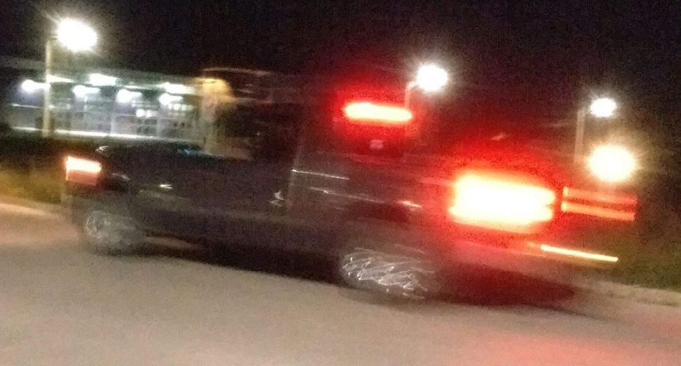 Police are searching for a newer model Chevrolet or GMC pickup truck (above) that is grey in colour. 