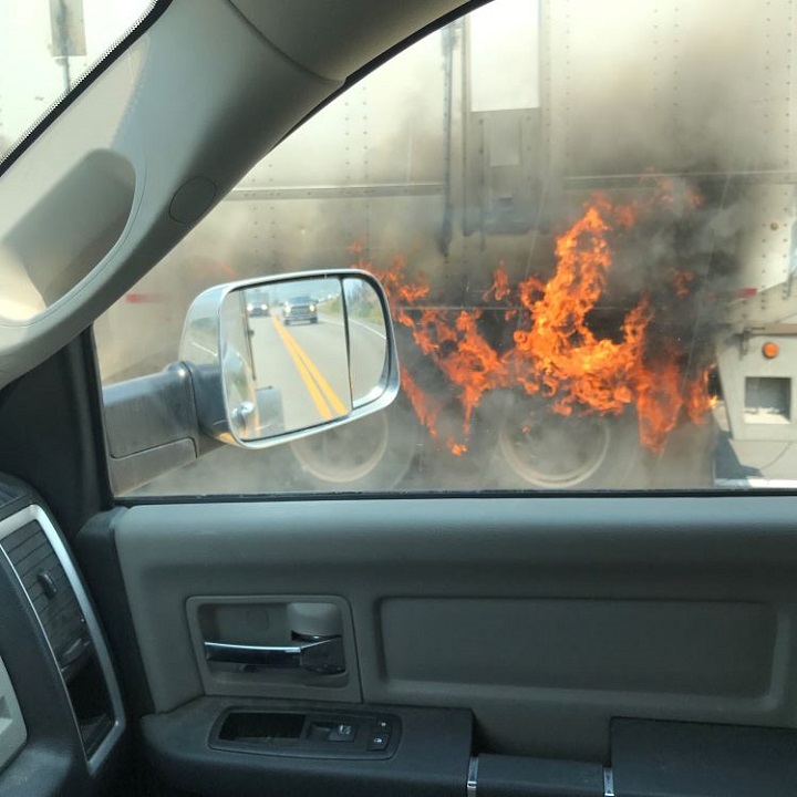 A vehicle fire is believed to be the cause of a fire along Highway 3 near Hedley, B.C., on Wednesday afternoon.