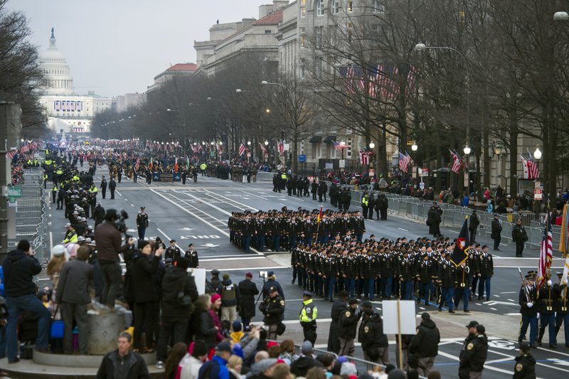 ×
None
FILE - In this Jan. 20, 2017, file photo, military units participate in the inaugural parade from the Capitol to the White House in Washington, Friday, Jan. 20, 2017. A U.S. official says the 2018 Veterans Day military parade ordered up by President Donald Trump would cost about $92 million _ more than three times the maximum initial estimate. 