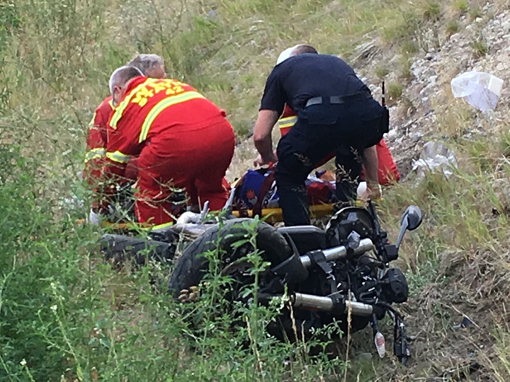 Emergency crews attended a motorcycle crash in West Kelowna on Thursday afternoon. A man and a woman from Alberta suffered what police called non-life threatening injuries. 