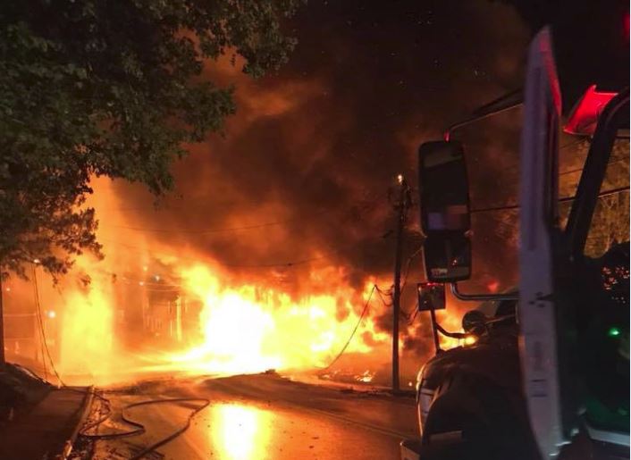 A fire in Weymouth, N.S. has destroyed at least two buildings. 