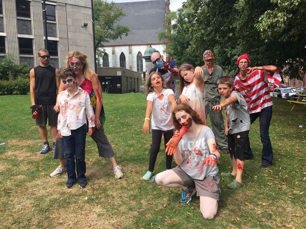 A few dozen attended the Halifax zombie walk on Sunday. 