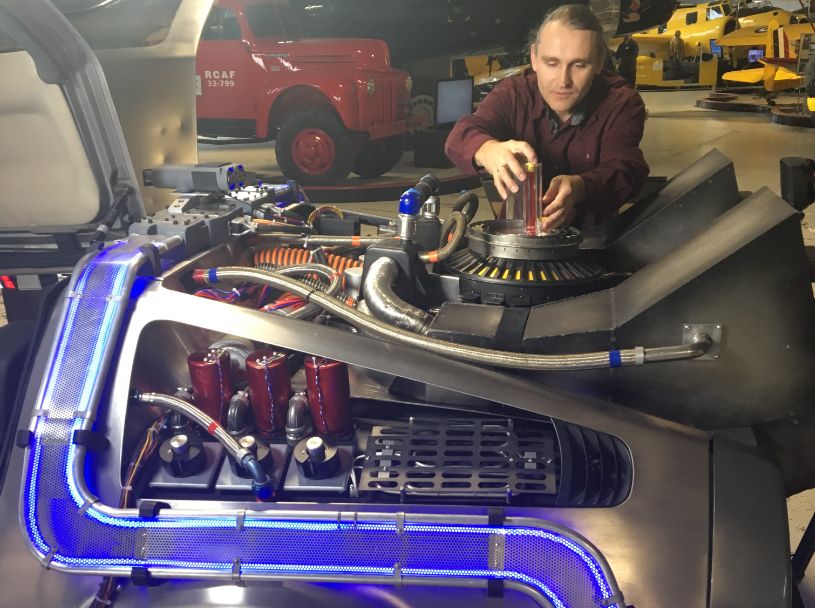 For two years Lebiedowski has been building his Back To The Future replica car with painstaking attention to detail.
