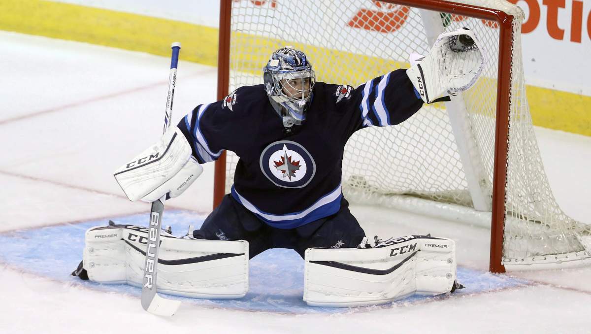 Winnipeg Jets goaltender Eric Comrie.