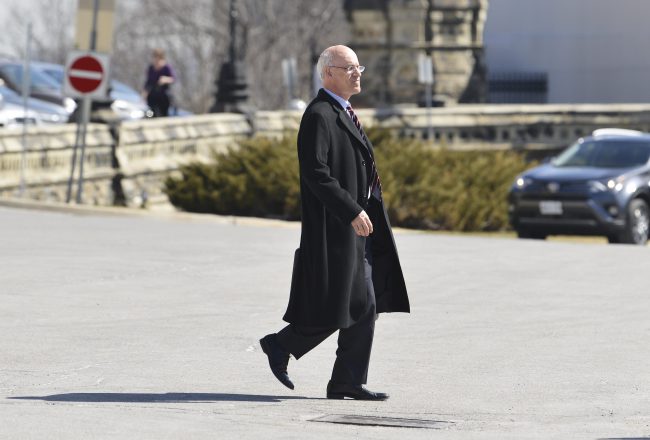 Clerk of the Privacy Council of Canada Michael Wernick leaves Parliament Hill in Ottawa, April 23, 2018. 