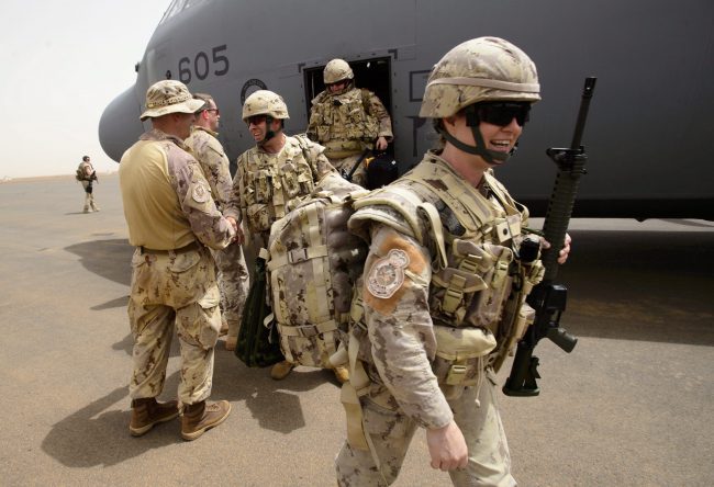 Canadian troops arrive to a UN base in Gao, Mali, June 25, 2018. 