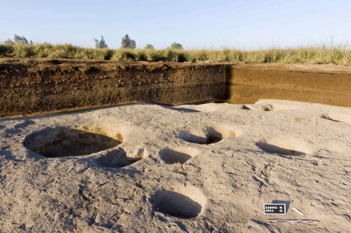 This undated photo released by the Egyptian Ministry of Antiquities, shows one of the oldest villages ever found in the Nile Delta, with remains dating back to before the pharaohs in Tell el-Samara, about 140 kilometers north of Cairo, Egypt.