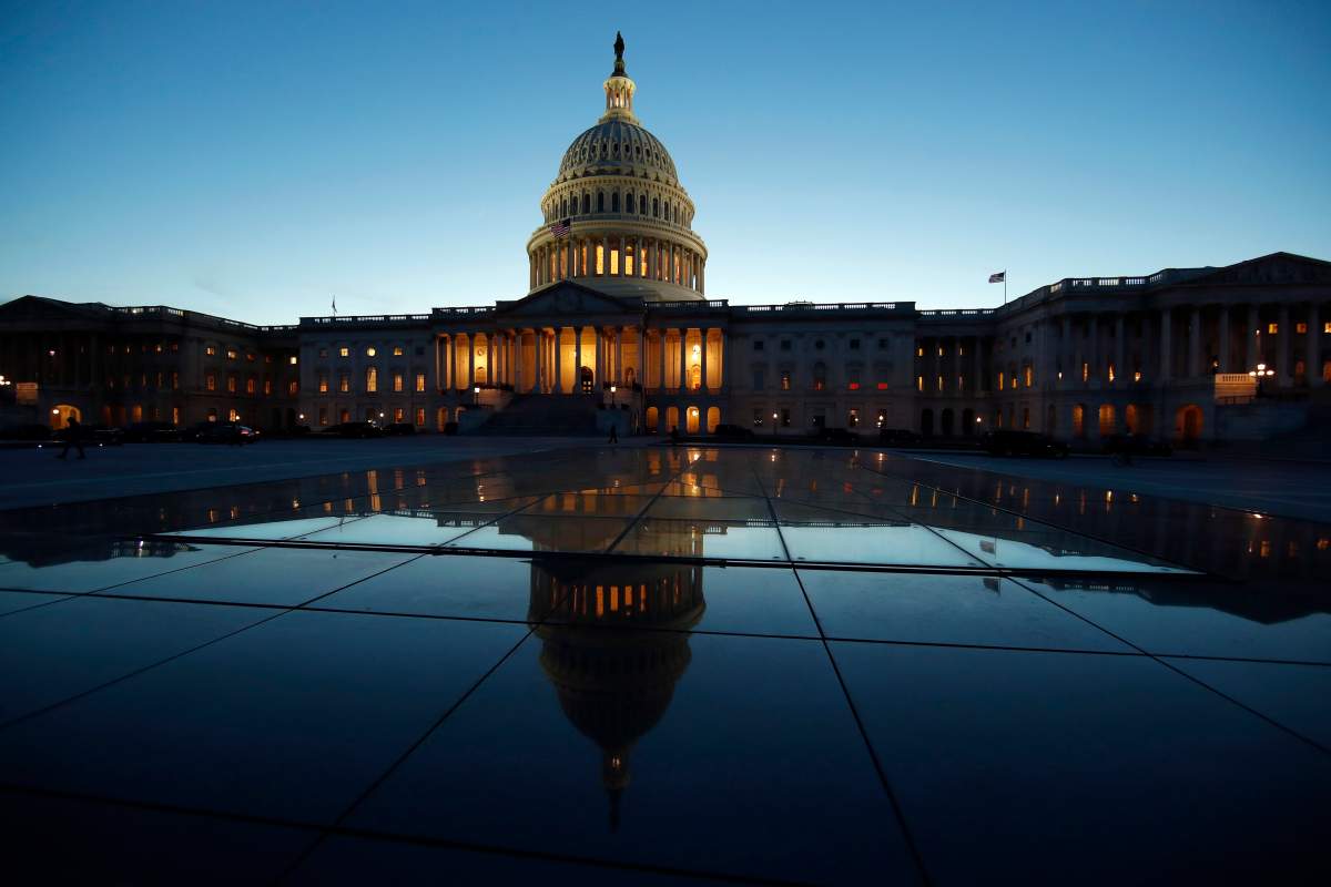 This March 5, 2018, file photo shows the East Front of the U.S. Capitol at sunset in Washington.
