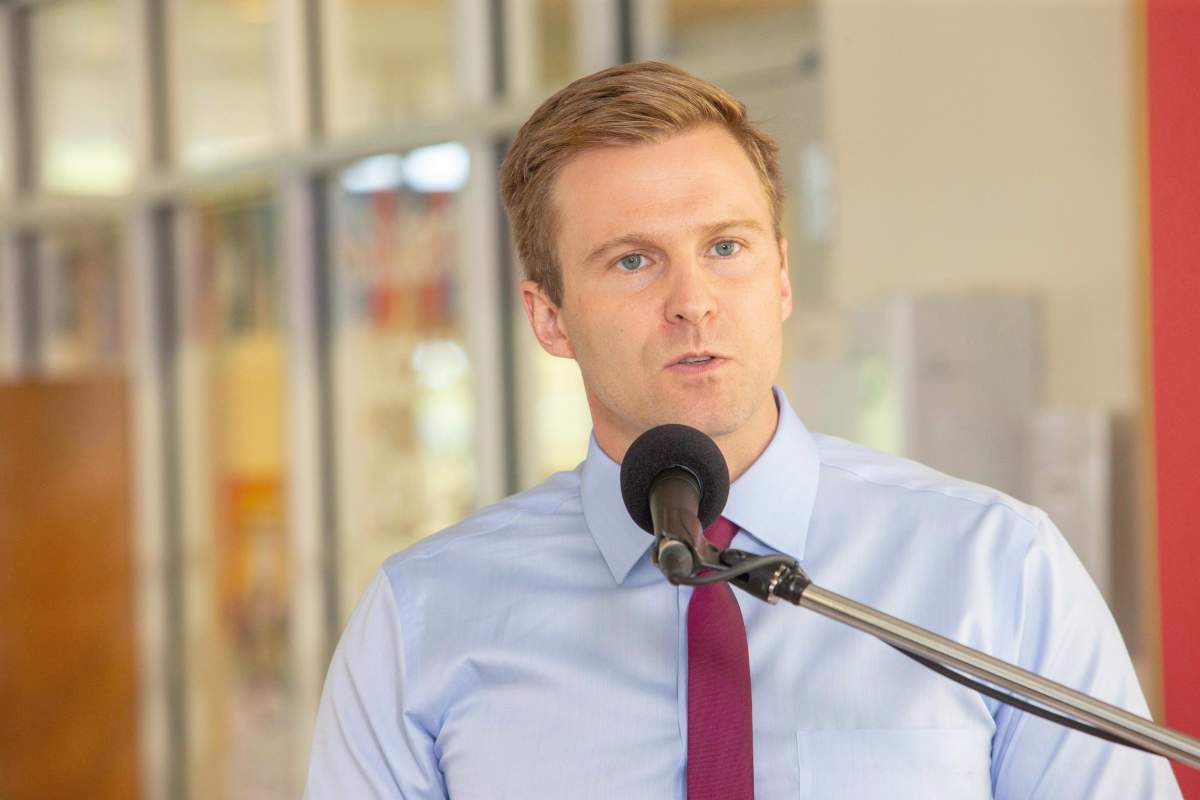 New Brunswick Liberal Leader Brian Gallant speaks at a campaign stop in Fredericton on Wednesday, Sept. 5, 2018. 