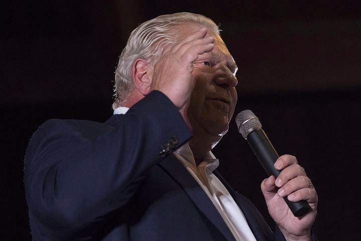 Ontario Premier Doug Ford speaks to supporters at Ford Fest in Vaughan, Ontario on Saturday September 22, 2018.