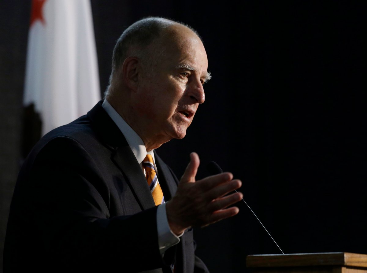FILE - In this June 29, 2018, file photo, California Gov. Jerry Brown speaks at a forum in Sacramento, Calif.
