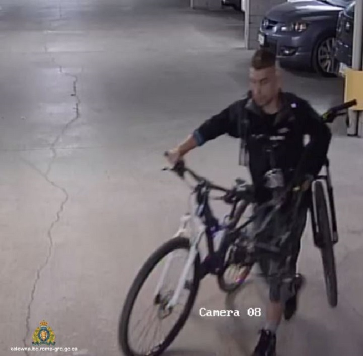 Police say this man of interest was captured on video stealing a mountain bike inside a secured underground parking lot on Leon Avenue.