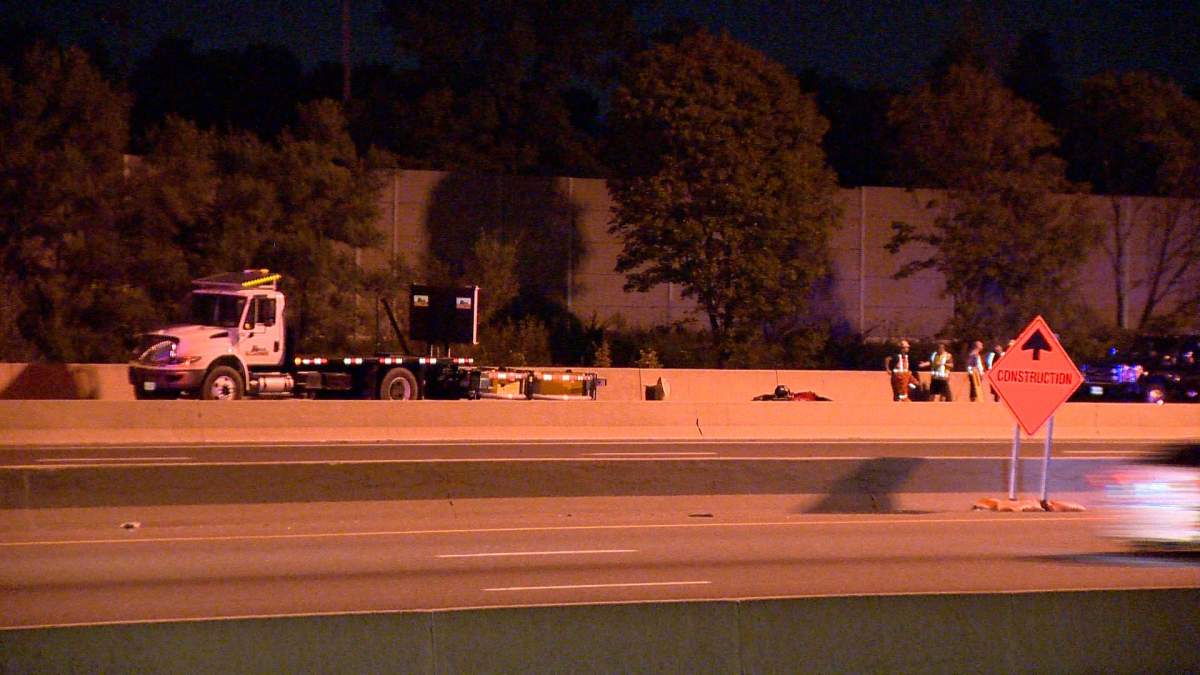 A motorcyclist is dead following a collision on Hwy. 401 at Bayview Ave. in Toronto on Sept. 13, 2018.