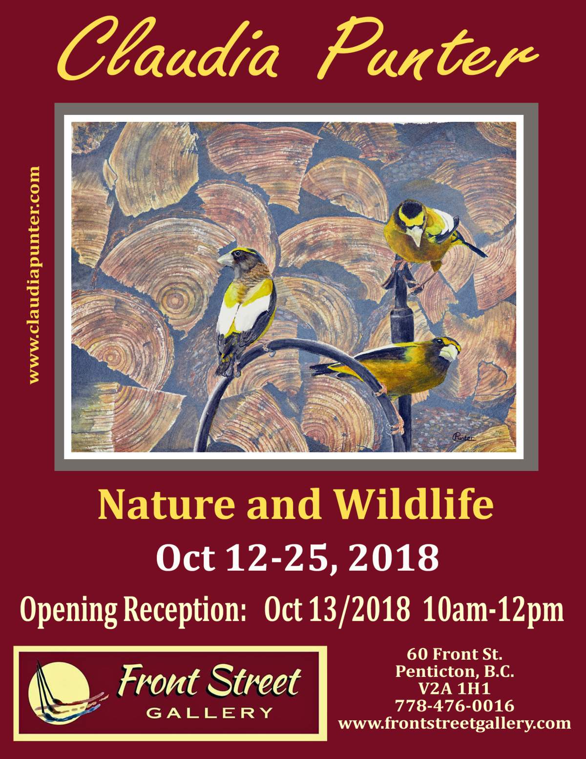Claudia Punter Art Show “Wildlife and Nature” Oct 12-25 /2018 - image