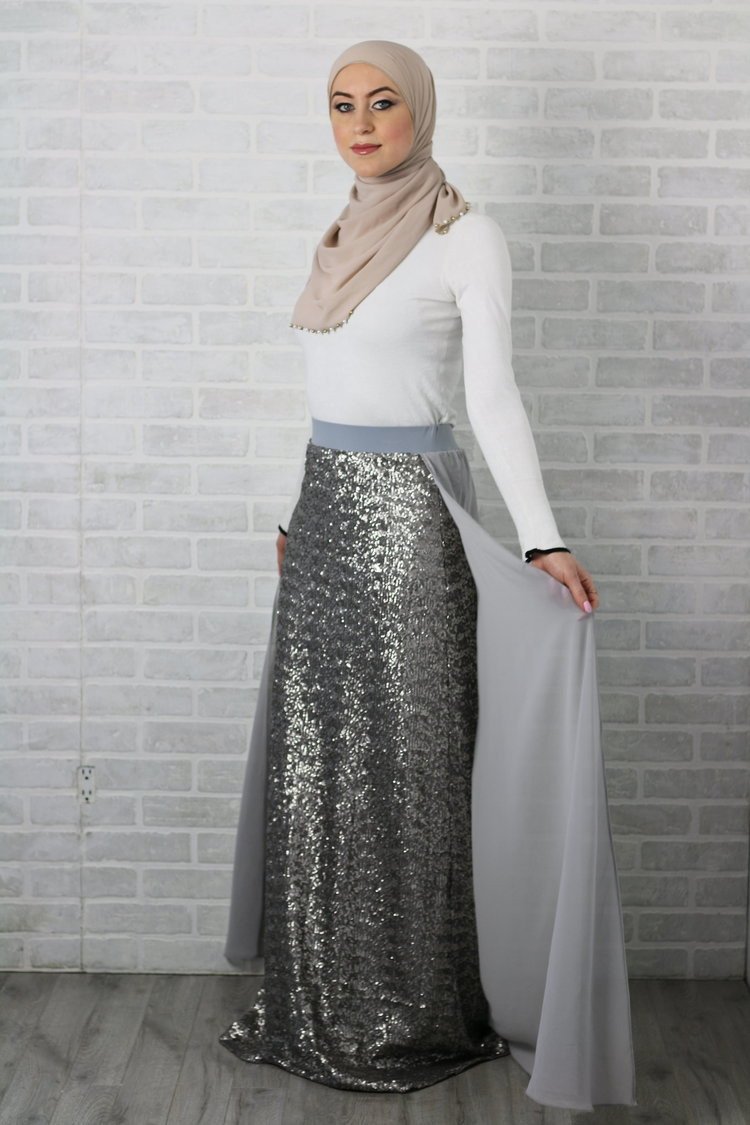 The 9.1 skirt, part of the Afflatus Hijab fashion line designed by Edmonton's Wedad Amiri. 