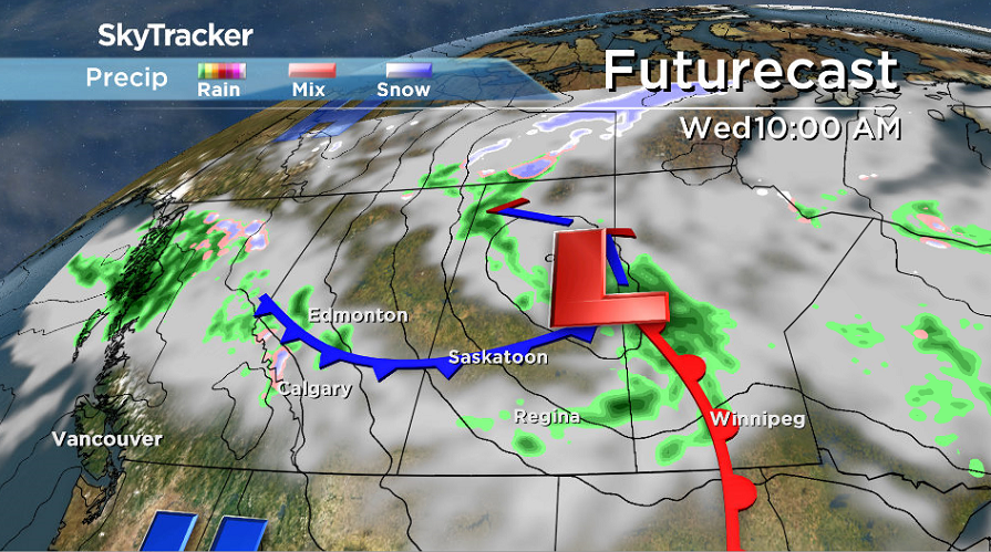 A cold front sweeping through on Wednesday will kick up gusty winds and bring in a chance of showers.