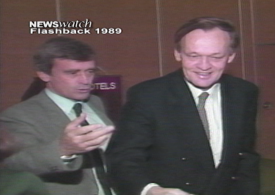Peter Adams with Jean Chretien at Liberal event held in Peterborough in 1986.