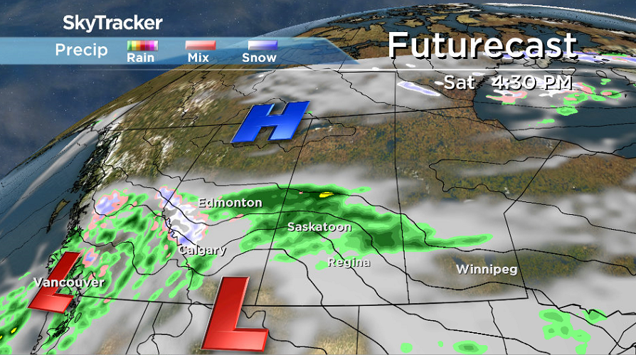 Another round of rain is on the way on Saturday across central Saskatchewan.