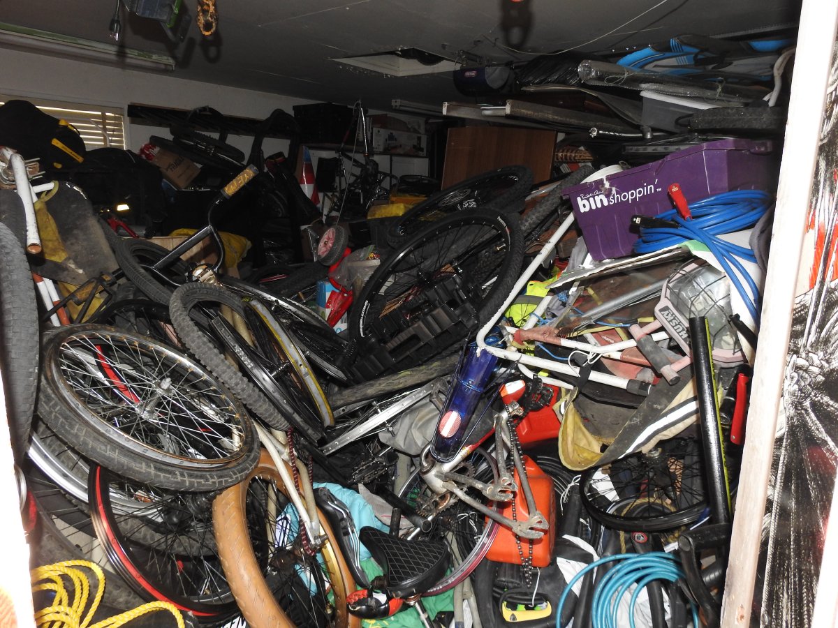 Edmonton police recover dozens of bicycles from inside a south side garage, Thursday, Sept. 6 2018.  