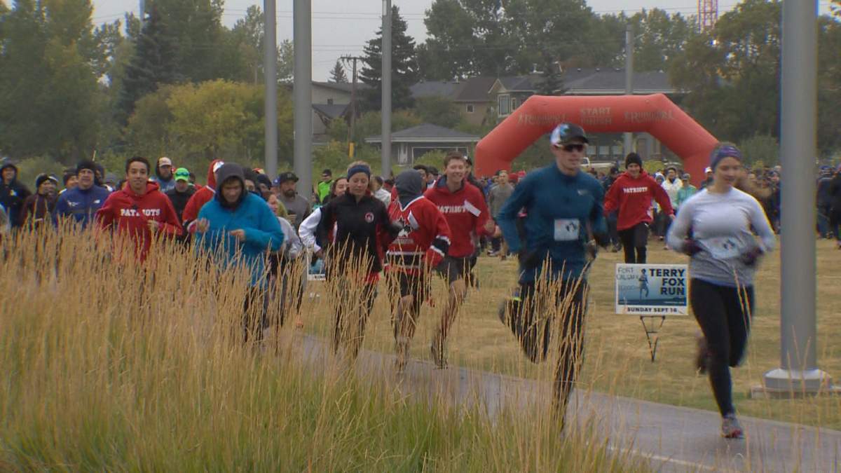 More than 1,000 people turned out to the Terry Fox Run at Fort Calgary on Sunday.