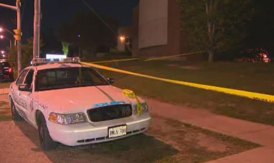 Police say officers and paramedics were called to the York Woods library after 7 p.m. on Friday after a man with gunshot wounds walked in.