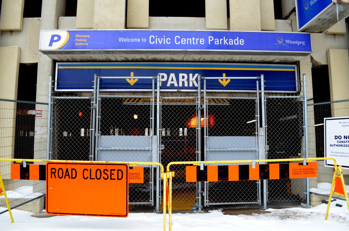 The civic centre parkade was closed in 2012.