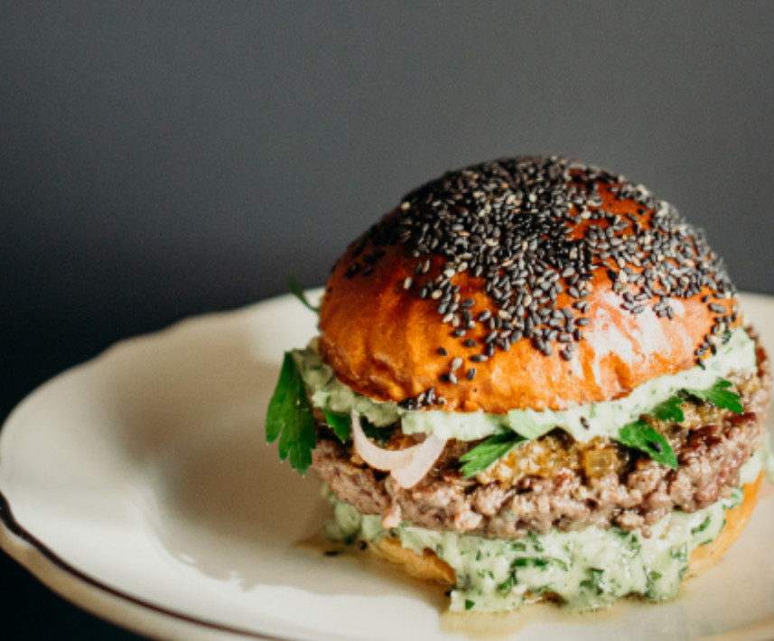 Clementine Cafe’s Herb and Marrow burger.