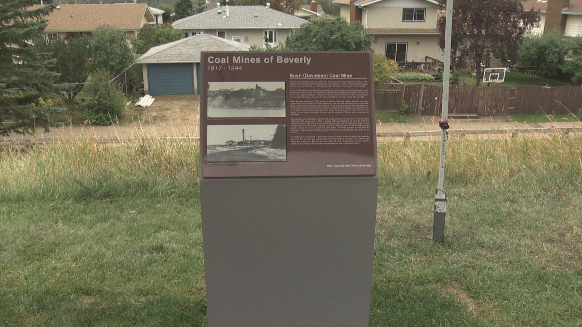 Memorial plaques in the Beverly neighbourhood teach residents about the  rich coal mining history.