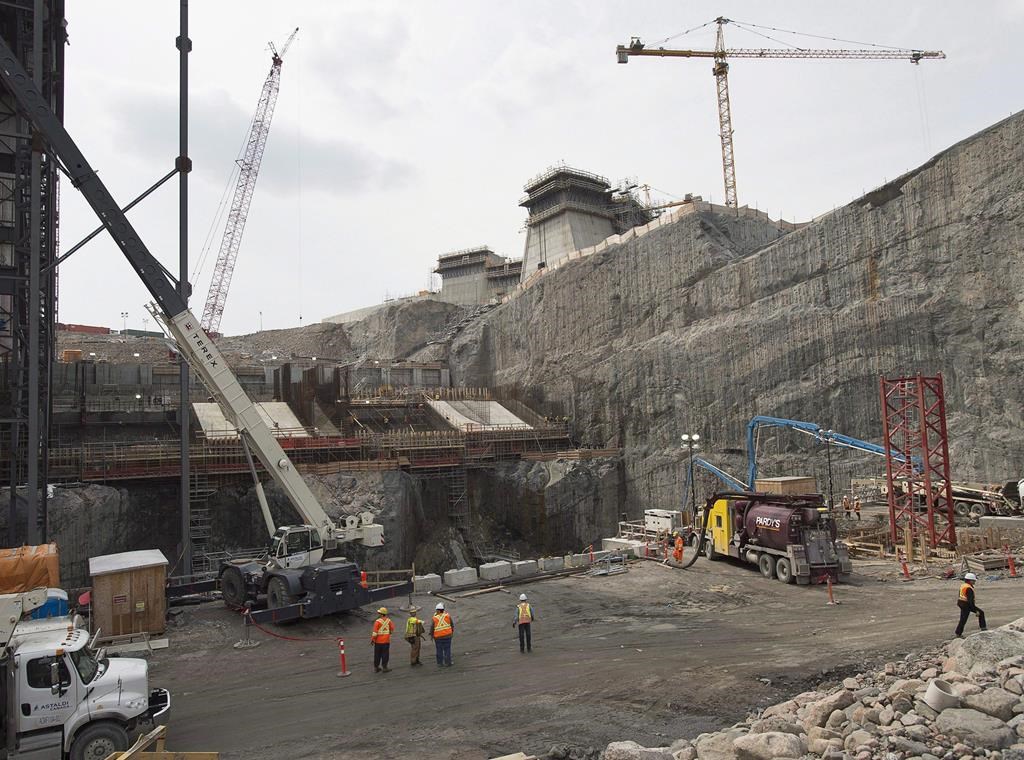 The construction site of the hydroelectric facility at Muskrat Falls, N.L., is seen on Tuesday, July 14, 2015.