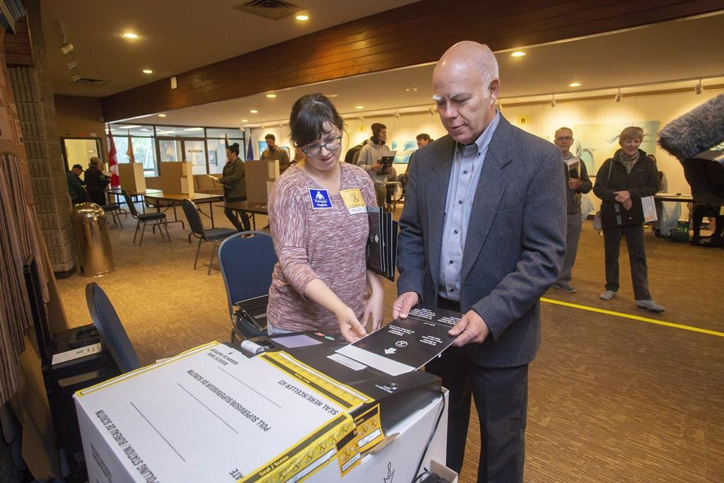 A political game of tug of war is set to begin this week as both of New Brunswick's main parties vie for Green support in the wake of an election that ended in a deadlocked result. New Brunswick Green Party Leader David Coon casts his vote at the Centre Communautaire Saint-Anne in Fredericton, N.B., on Monday, Sept. 24, 2018.