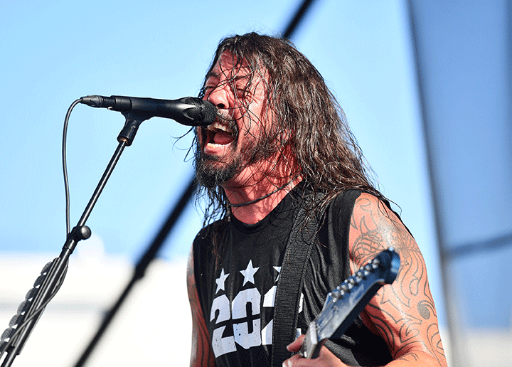 Foo Fighters frontman Dave Grohl performs onstage during the Cal Jam 18 Pop Up concert at Hollywood Palladium on August 26, 2018 in Los Angeles, California.  