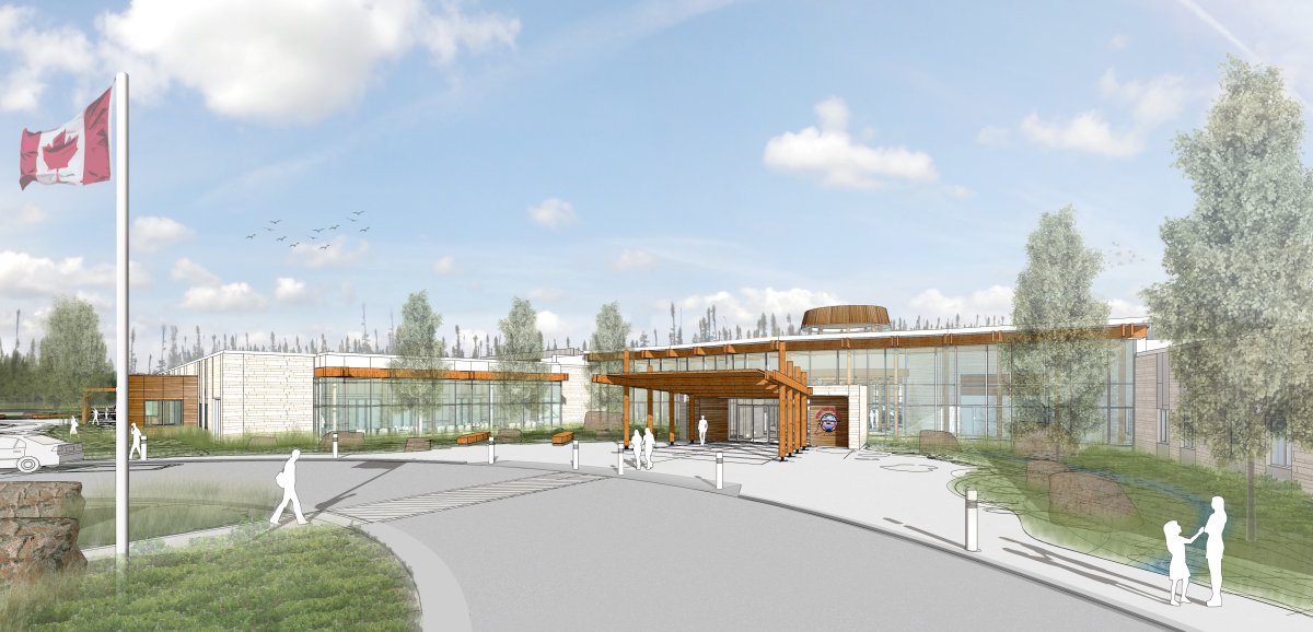 A sketch of the future Norway House Cree Nation Health Centre of Excellence.