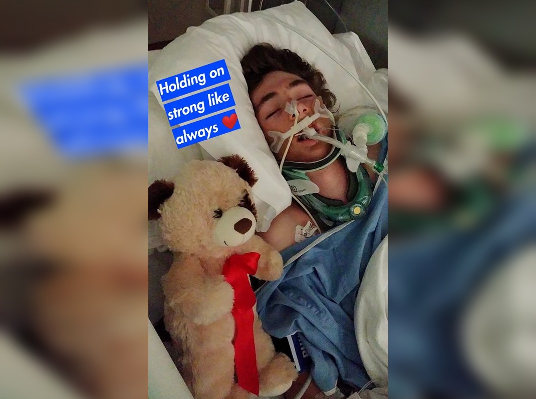 Brandon Dennis suffered serious injuries to his spine after falling off his bike in Guelph on Wednesday night.