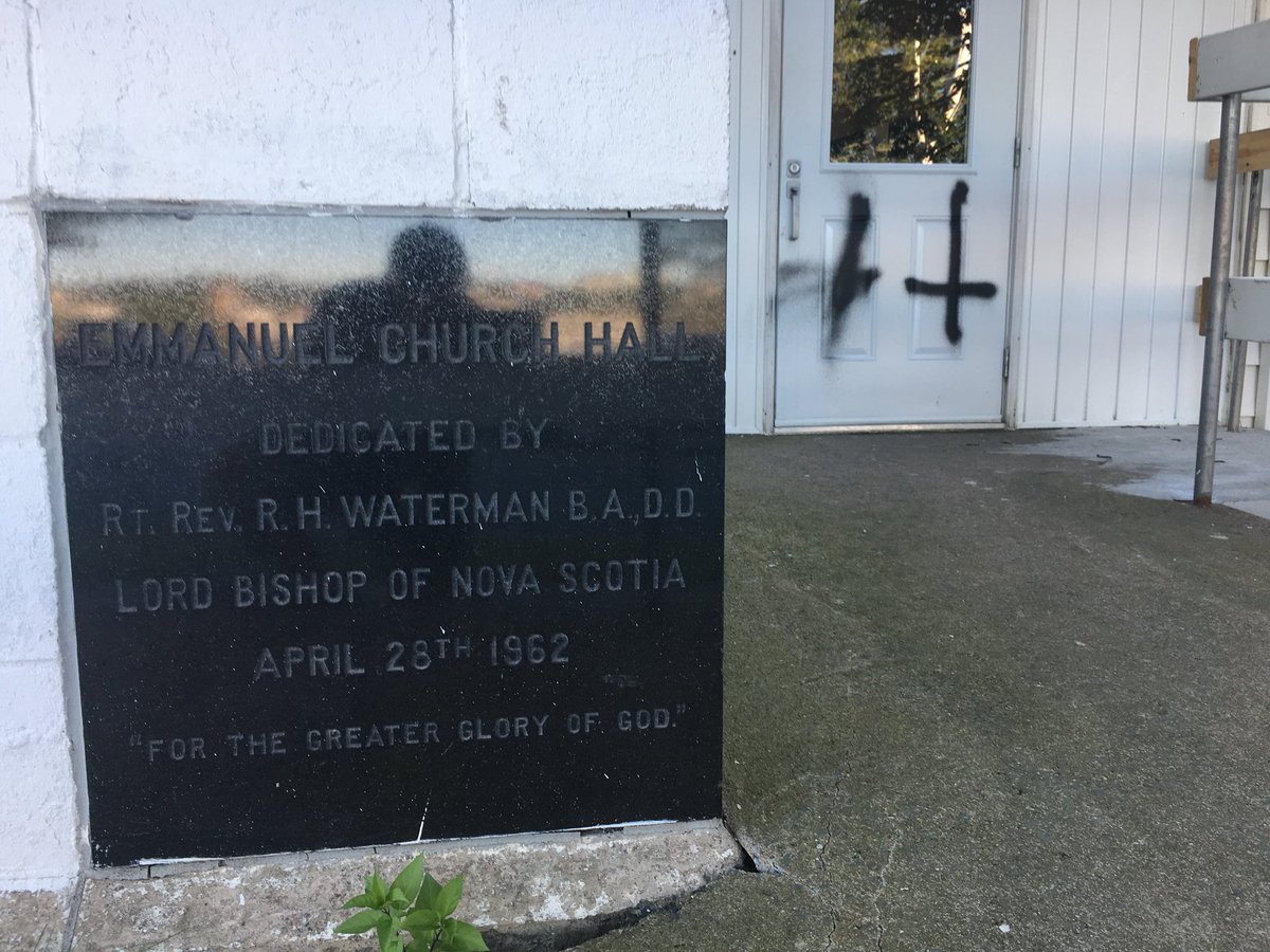 Offensive graffiti was found at a Dartmouth church early Monday morning. 