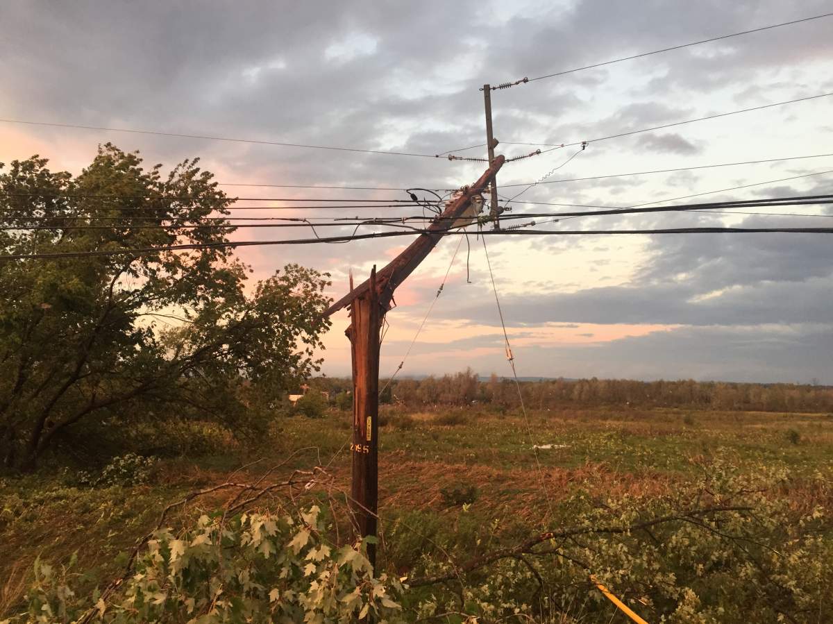 Image taken in Dunrobin after a tornado touched down in the area on Sept. 21, 2018.