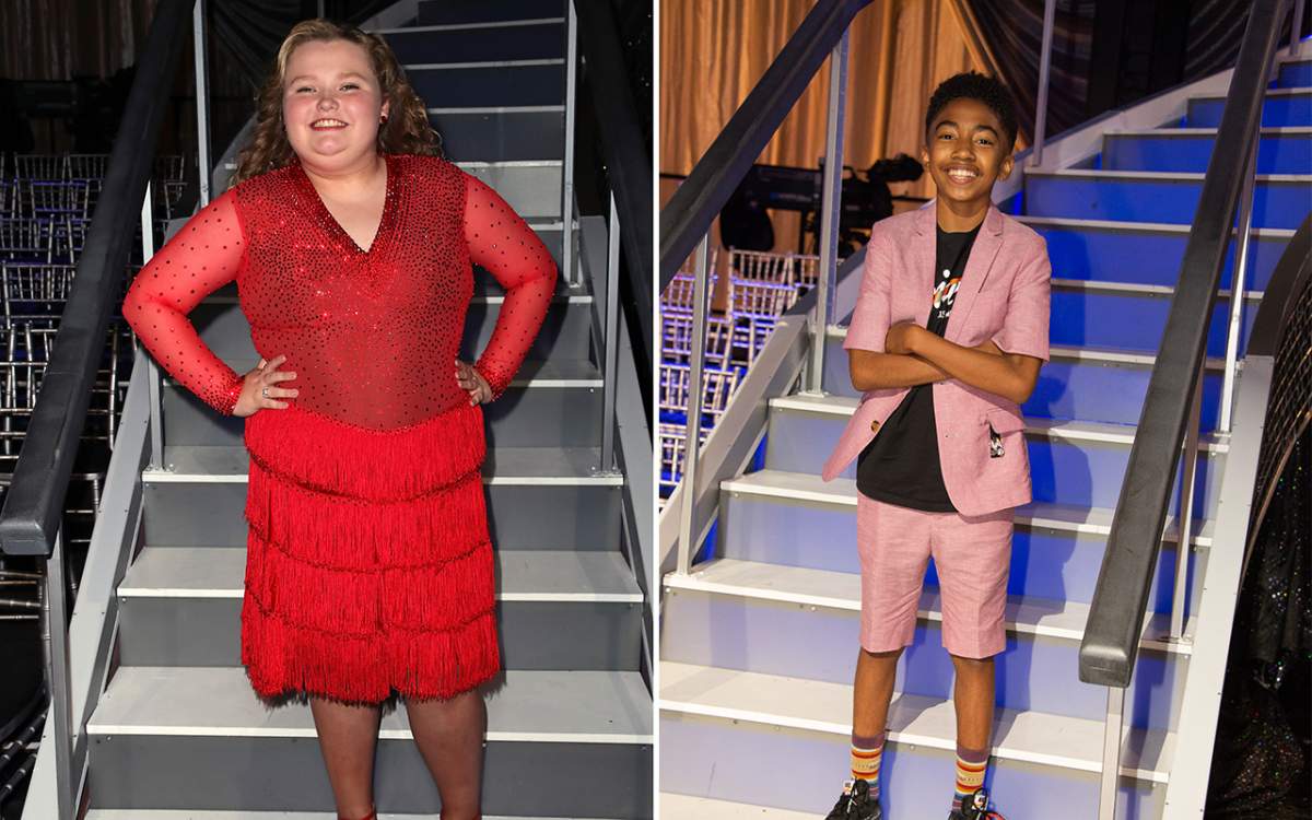 (L-R): Alana (Honey Boo Boo) Thompson and Miles Brown from 'Dancing With the Stars: Juniors' poses at 'Dancing with the Stars' Season 27 at CBS Televison City on Sept. 25, 2018 in Los Angeles, California.