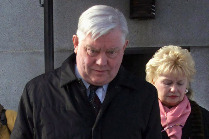 Senator Eric Berntson leaves the Supreme Court of Canada in Ottawa on Friday Feb. 23, 2001, after the court rejected his appeal for a fraud conviction and a one-year jail term. The former senator and deputy premier of Saskatchewan died on Sunday. 